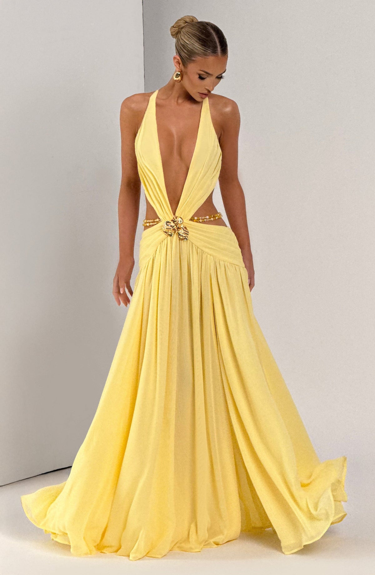 Indianna Maxi Elbise - Limon Sarısı