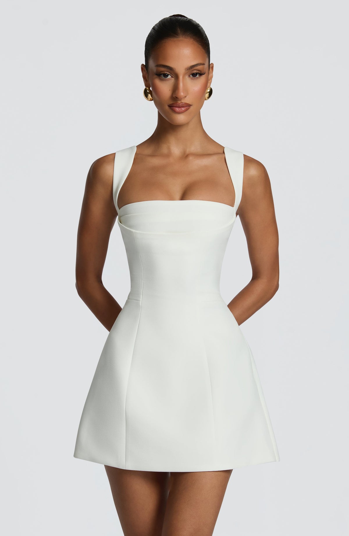 Iona Mini Elbise - Fildişi