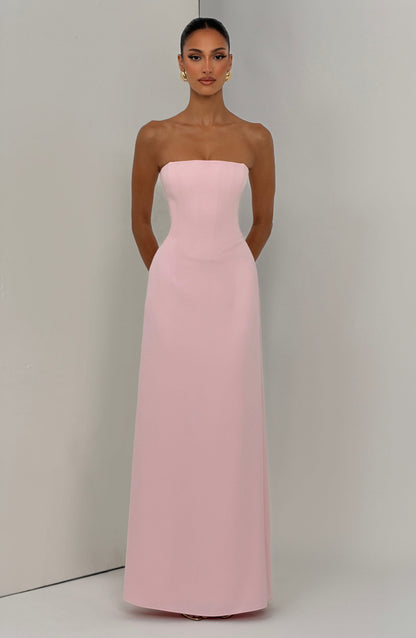 Irmina Maxi Elbise - Pudra