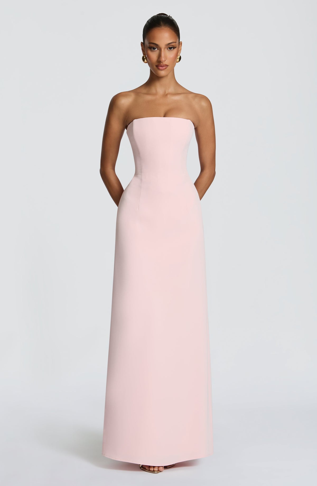 Irmina Maxi Elbise - Pudra