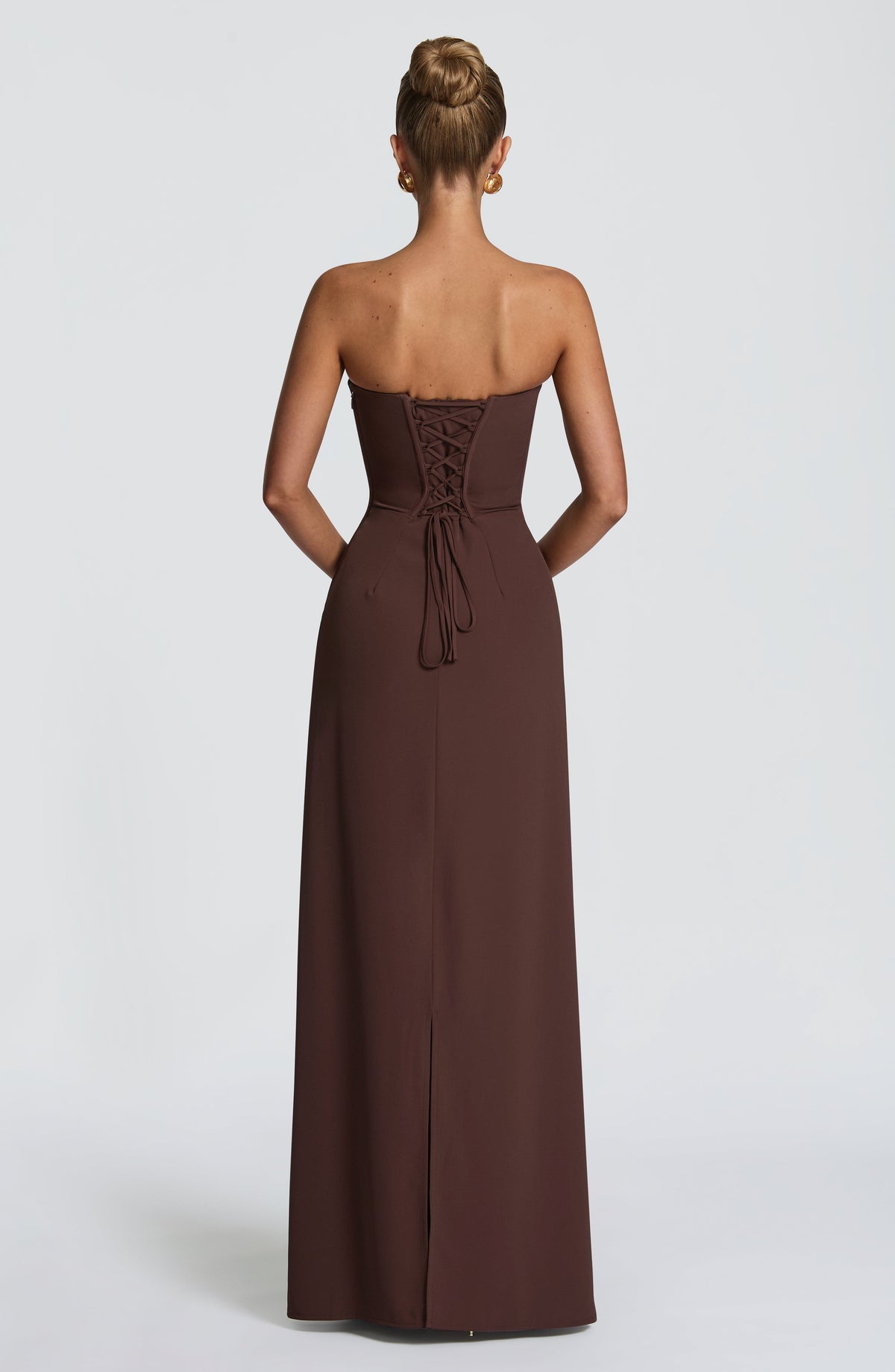Irmina Maxi Elbise - Mürdüm Kahve