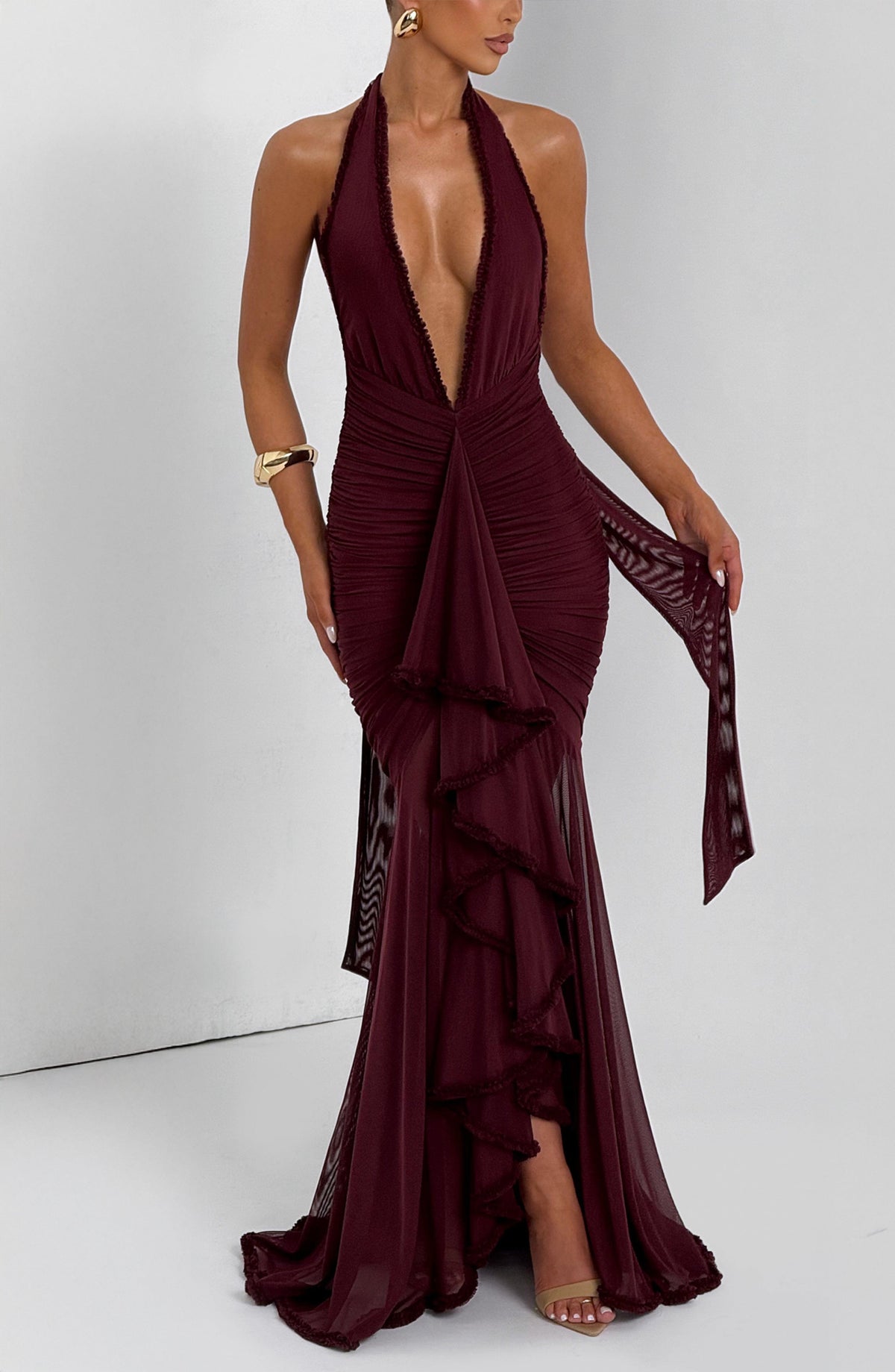 Janessa Maxi Elbise - Vişne Çürüğü