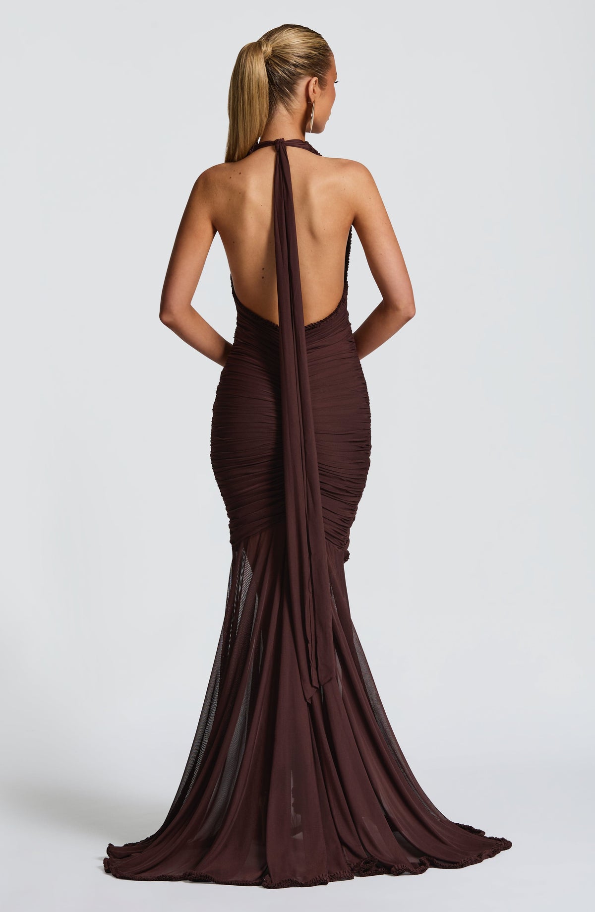 Janessa Maxi Elbise - Mürdüm Kahve