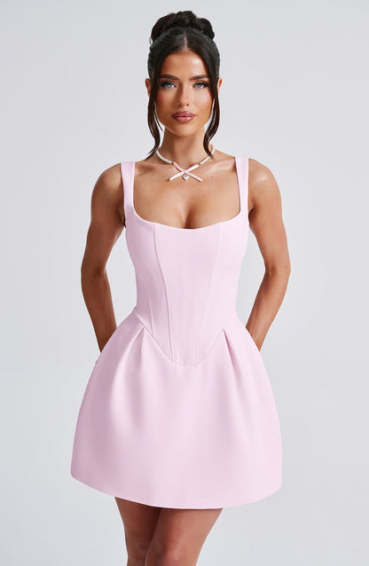 Janiyah Mini Elbise - Pudra
