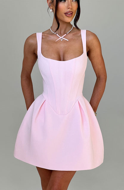 Janiyah Mini Elbise - Pudra