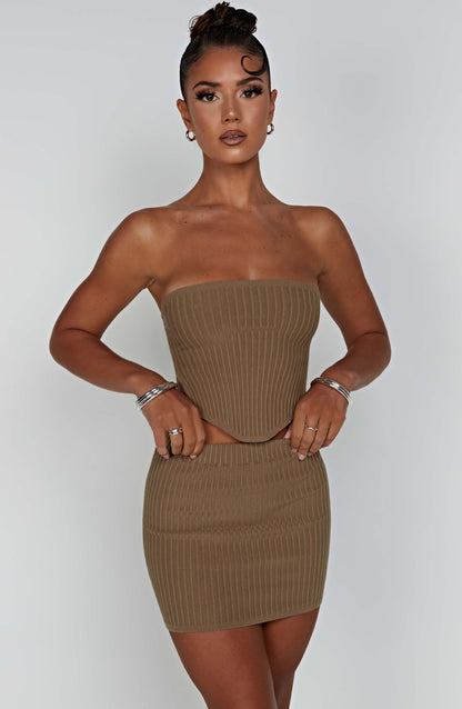 Jaz Mini Etek - Mocha