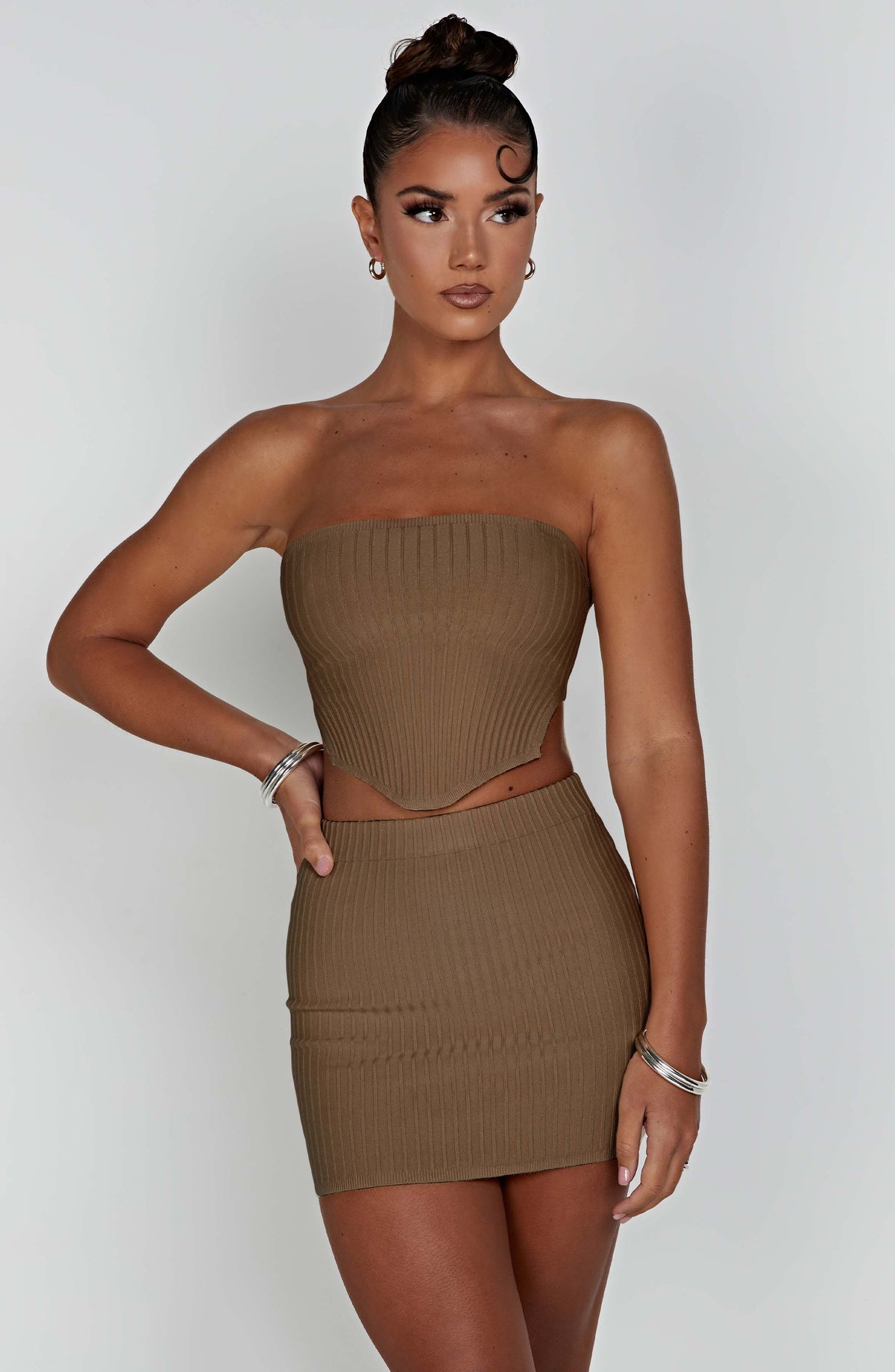 Jaz Mini Etek - Mocha