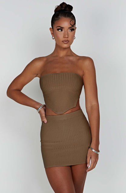 Jaz Mini Etek - Mocha