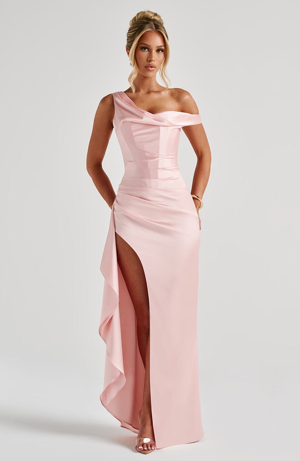 Juliene Maxi Elbise - Pudra