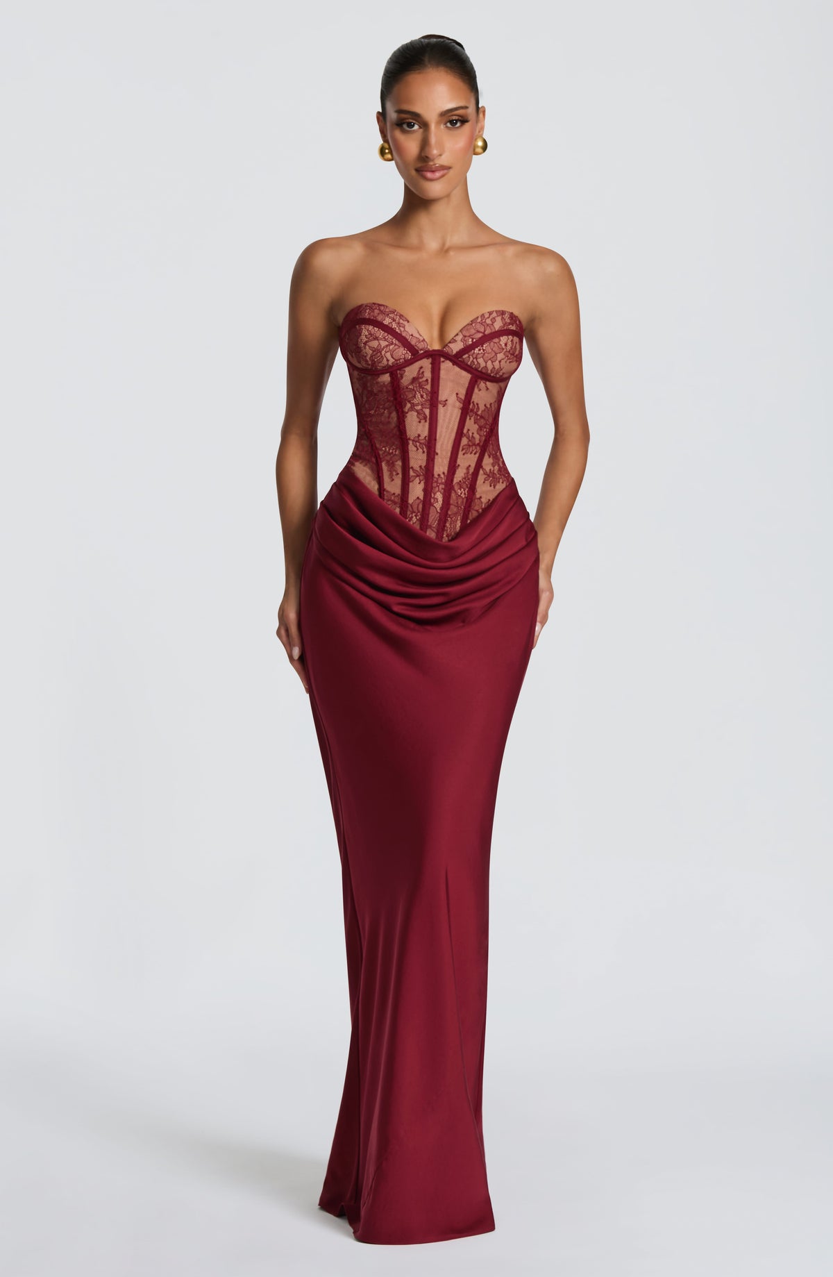 Kathleen Maxi Elbise - Bordo