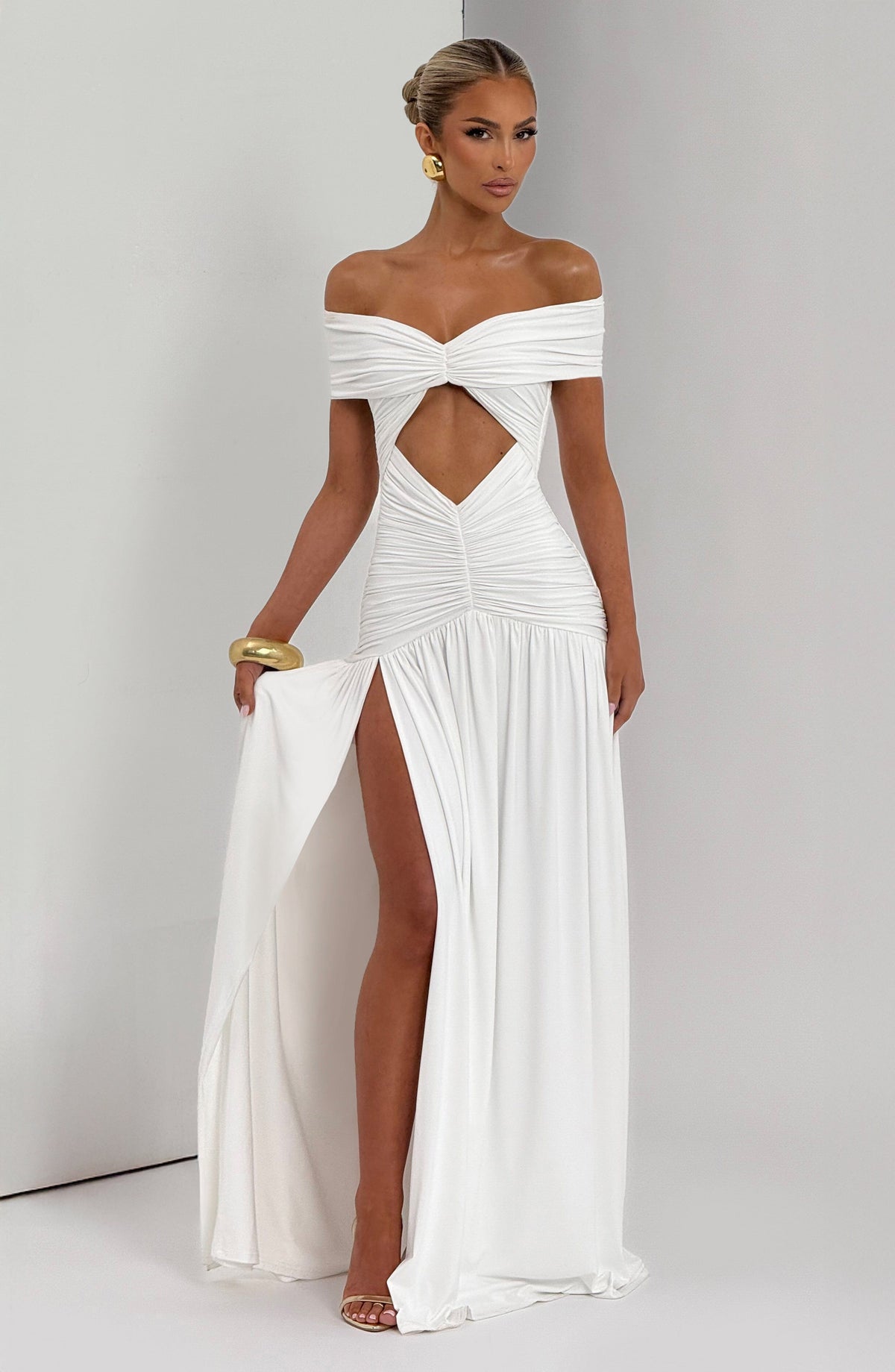 Kathryn Maxi Elbise - Beyaz