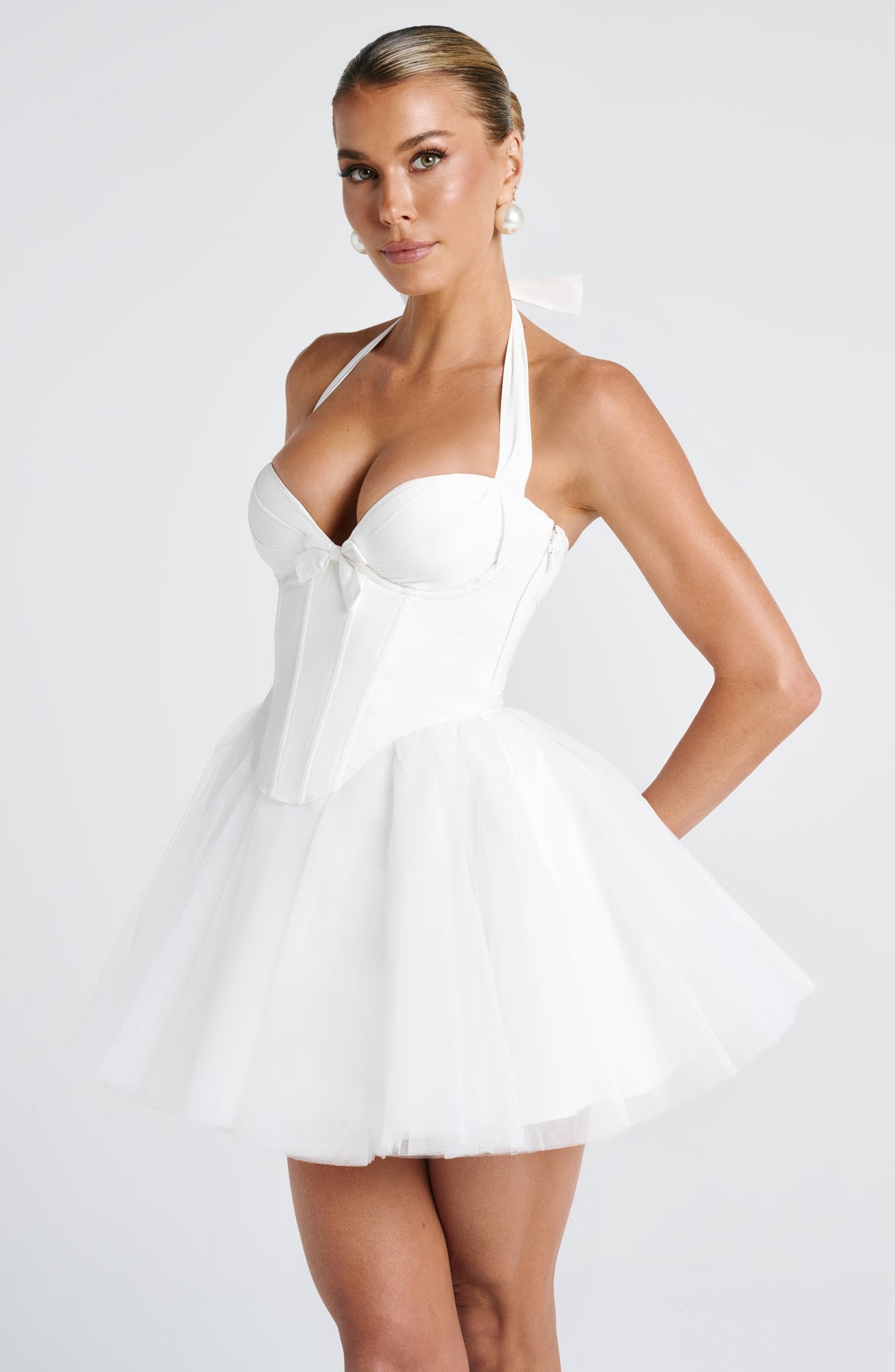 Keely Mini Elbise - Fildişi