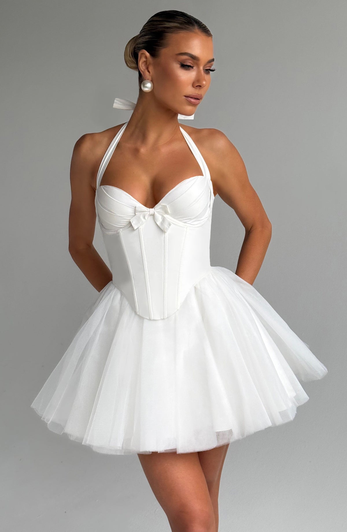 Keely Mini Elbise - Fildişi