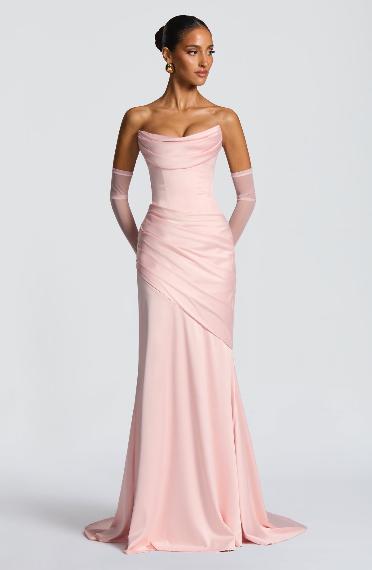 Kensington Maxi Elbise - Pudra