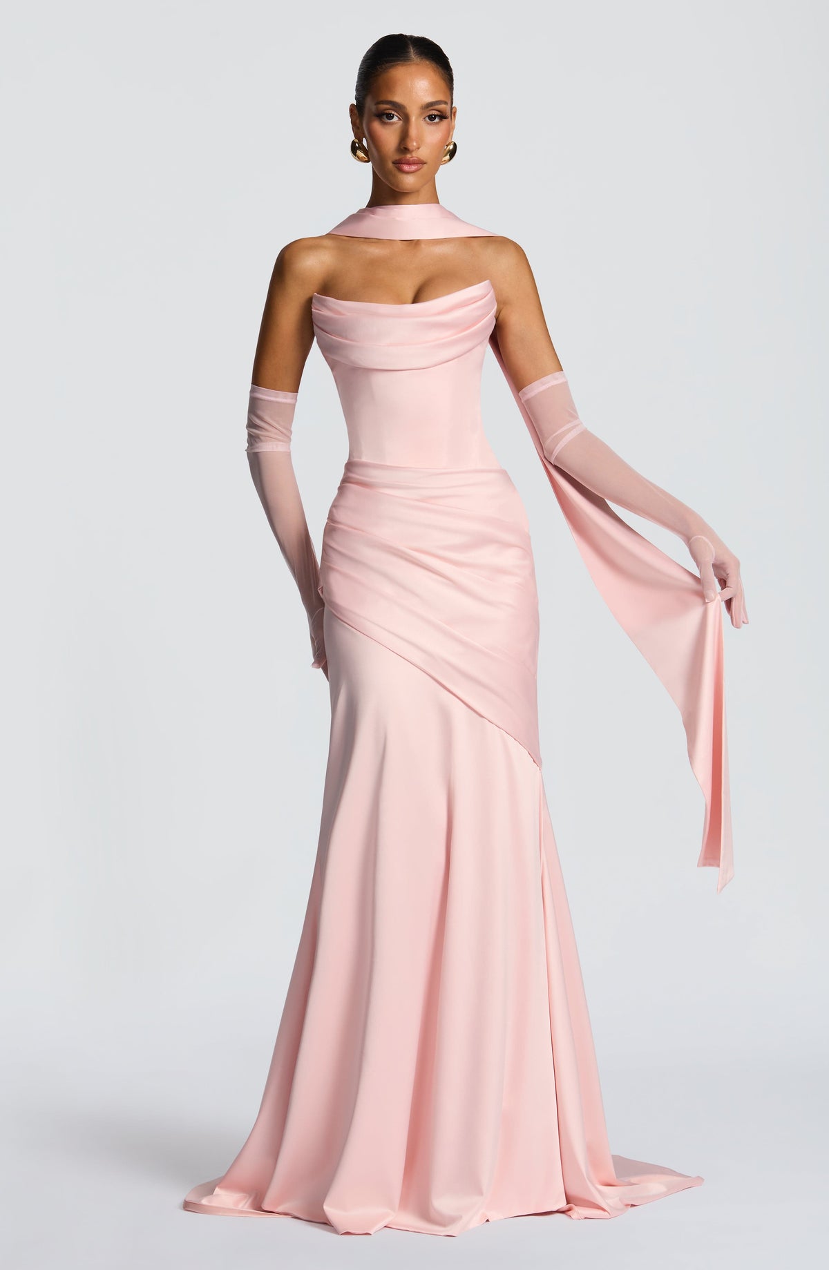 Kensington Maxi Elbise - Pudra