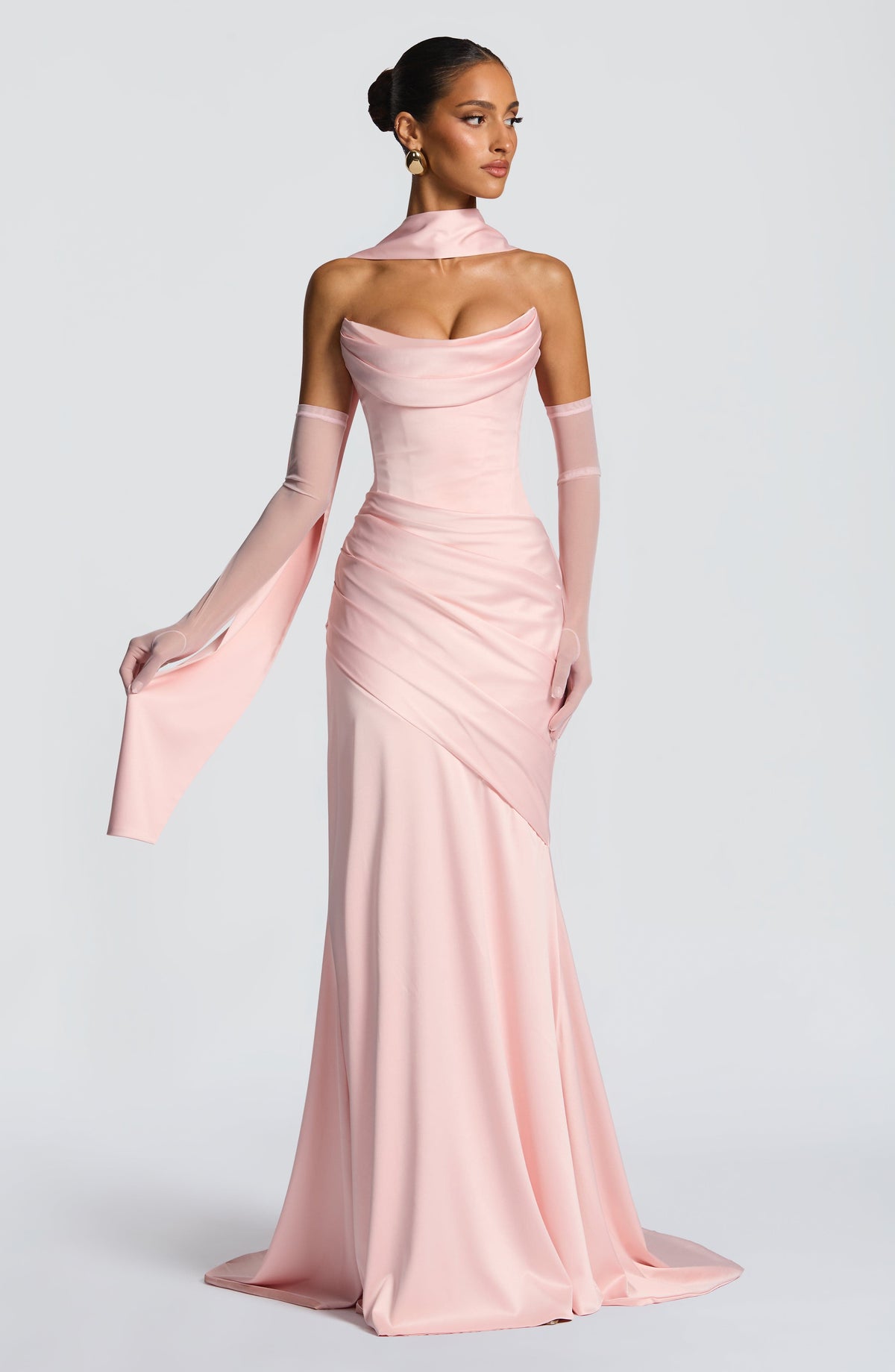 Kensington Maxi Elbise - Pudra
