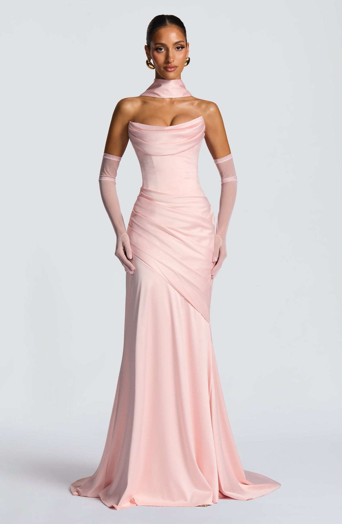 Kensington Maxi Elbise - Pudra