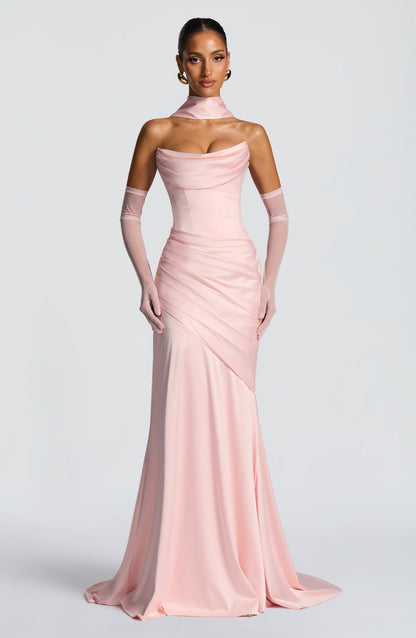 Kensington Maxi Elbise - Pudra