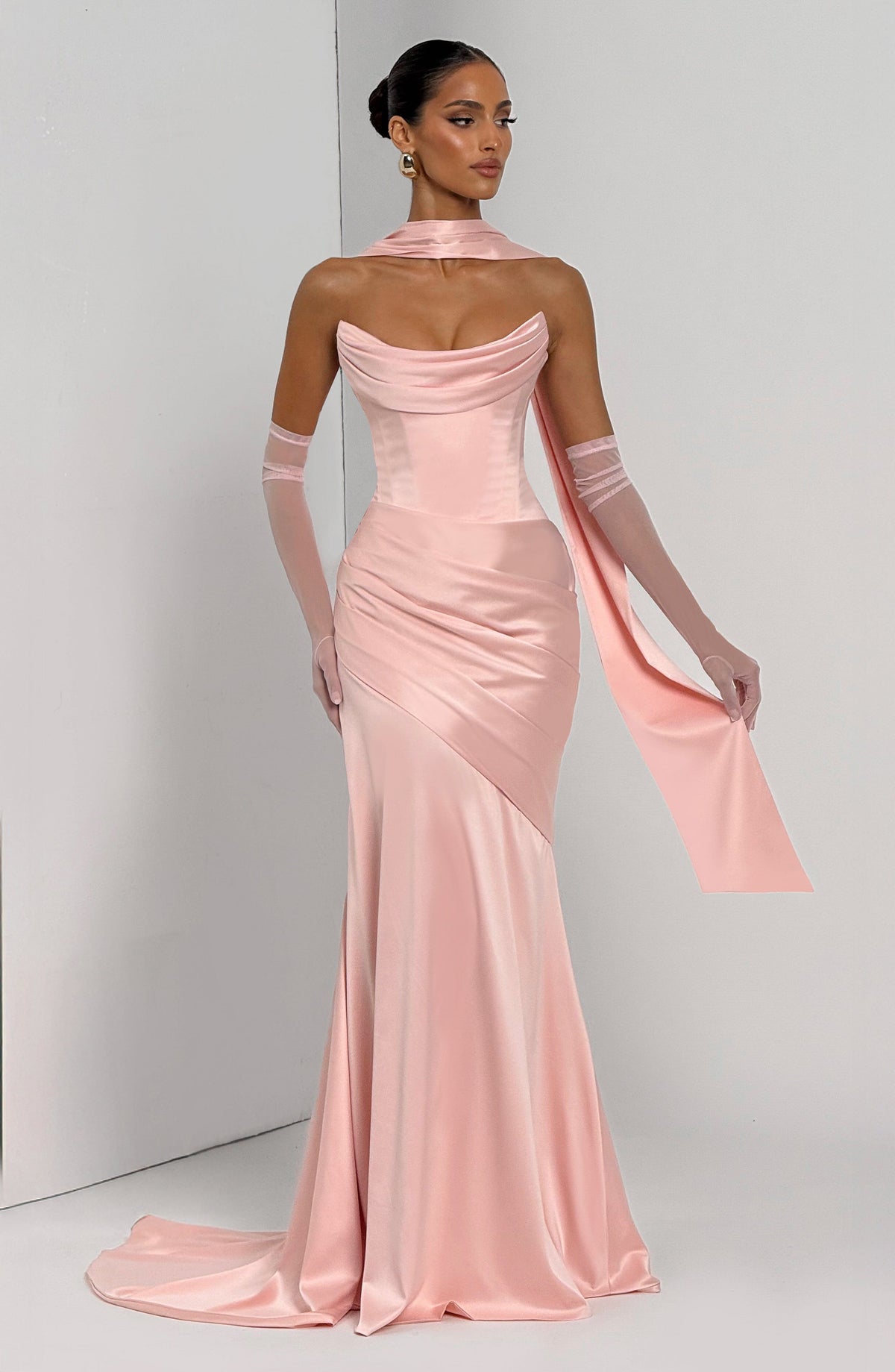 Kensington Maxi Elbise - Pudra