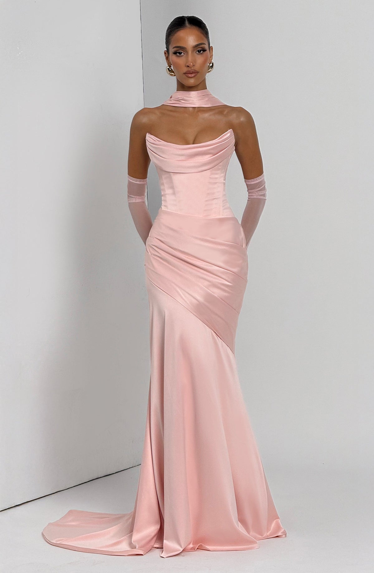 Kensington Maxi Elbise - Pudra