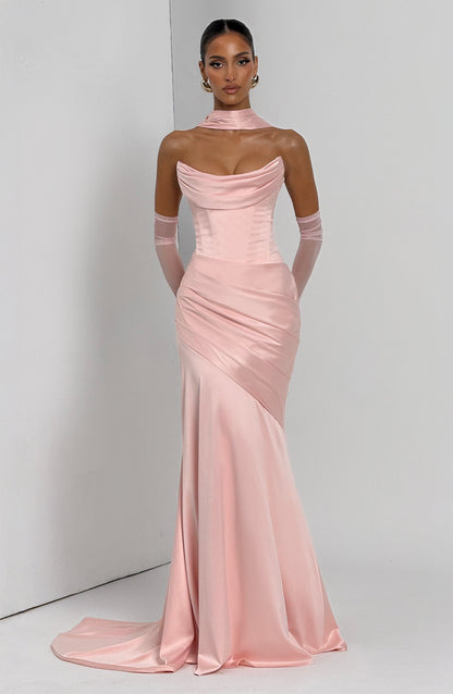 Kensington Maxi Elbise - Pudra