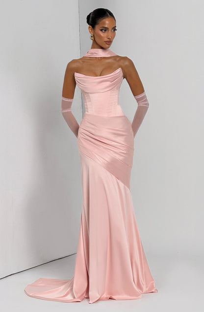 Kensington Maxi Elbise - Pudra