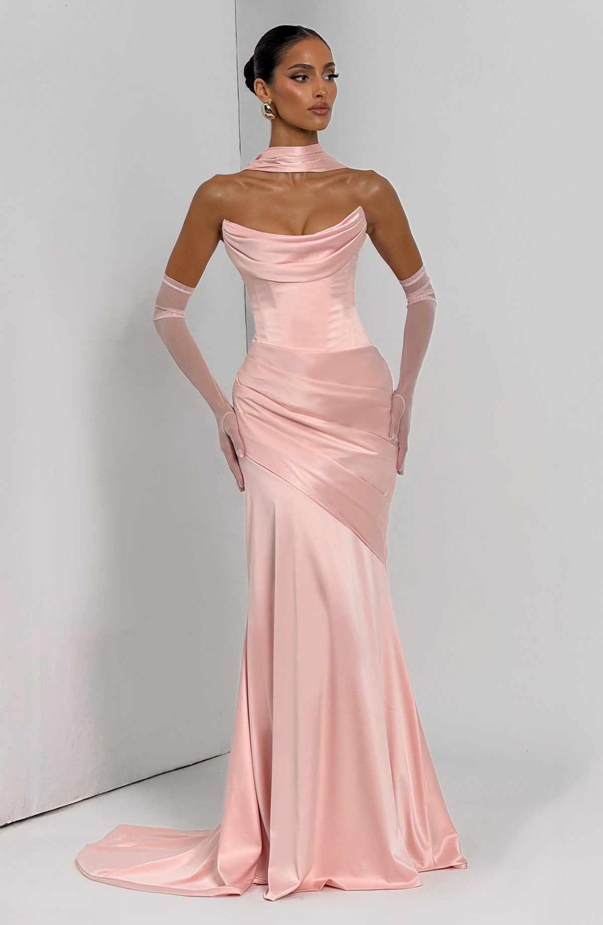 Kensington Maxi Elbise - Pudra