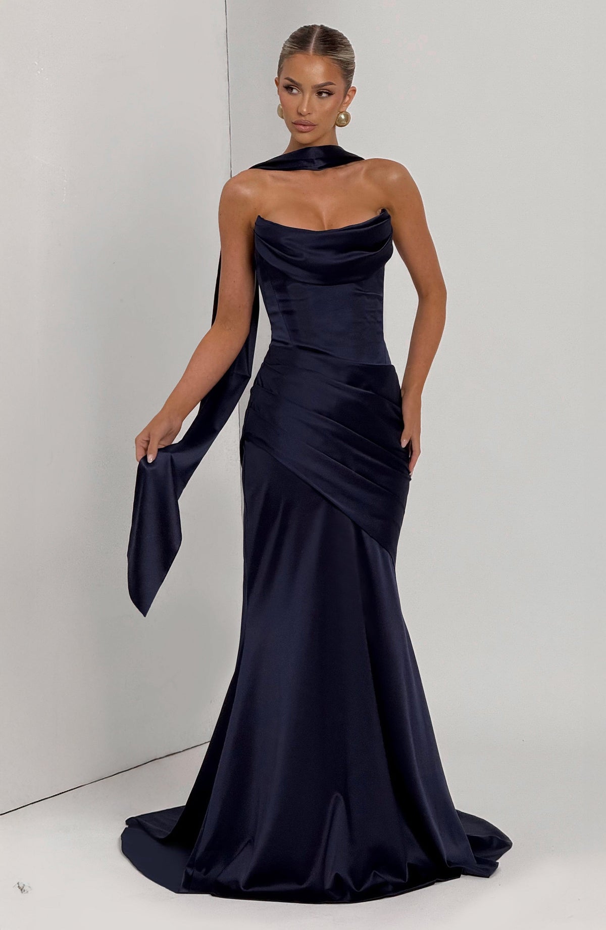 Kensington Maxi Elbise - Lacivert