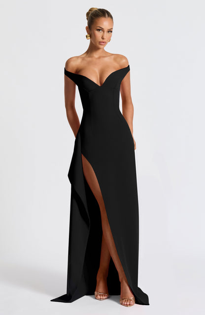 Khalesia Maxi Elbise - Siyah
