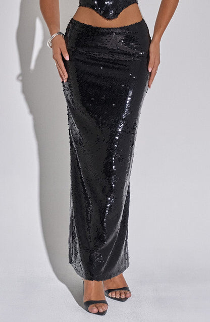 Larisa Maxi Etek - Siyah