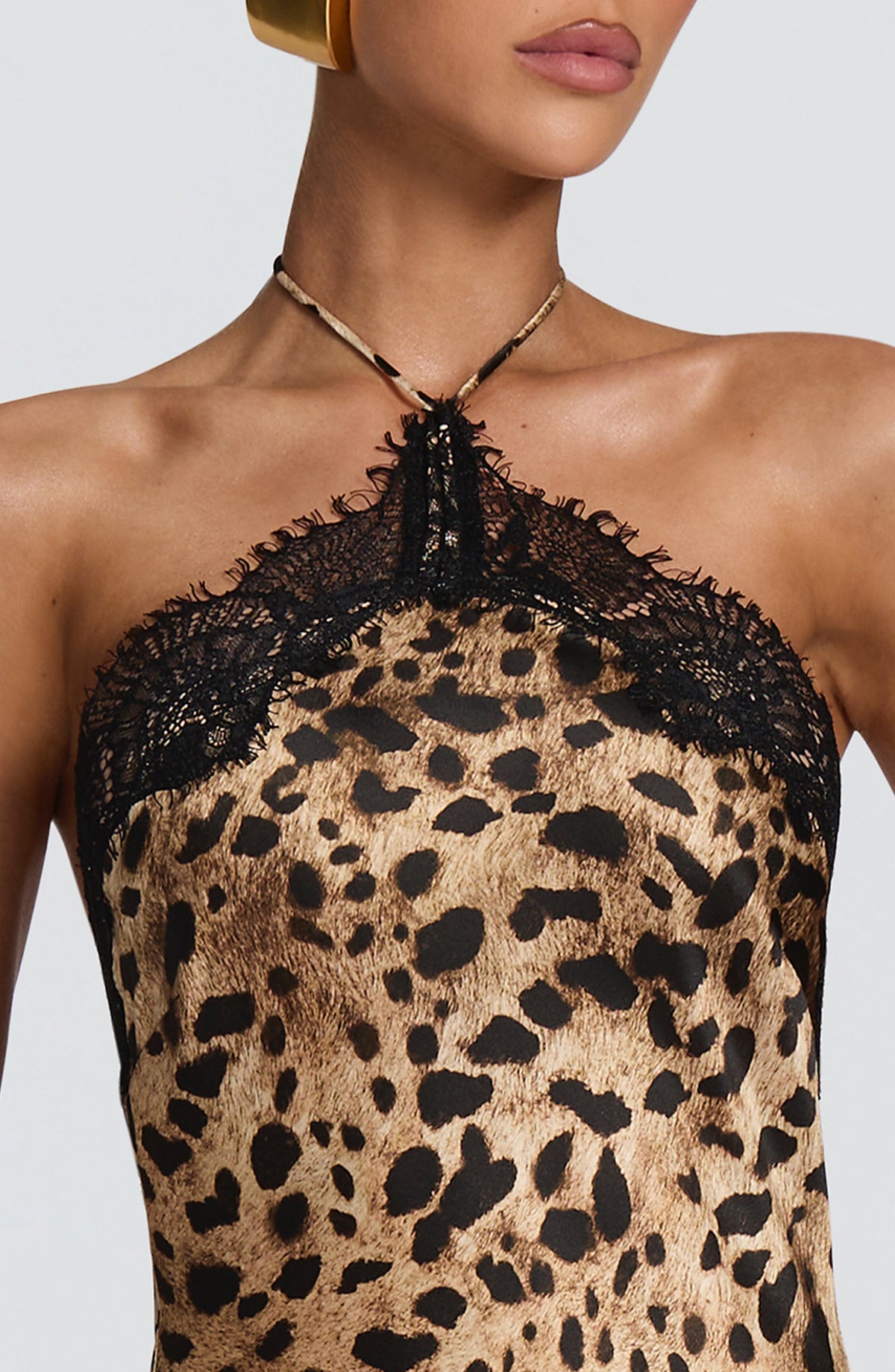 Agnetha Maxi Elbise - Leopar Desenli