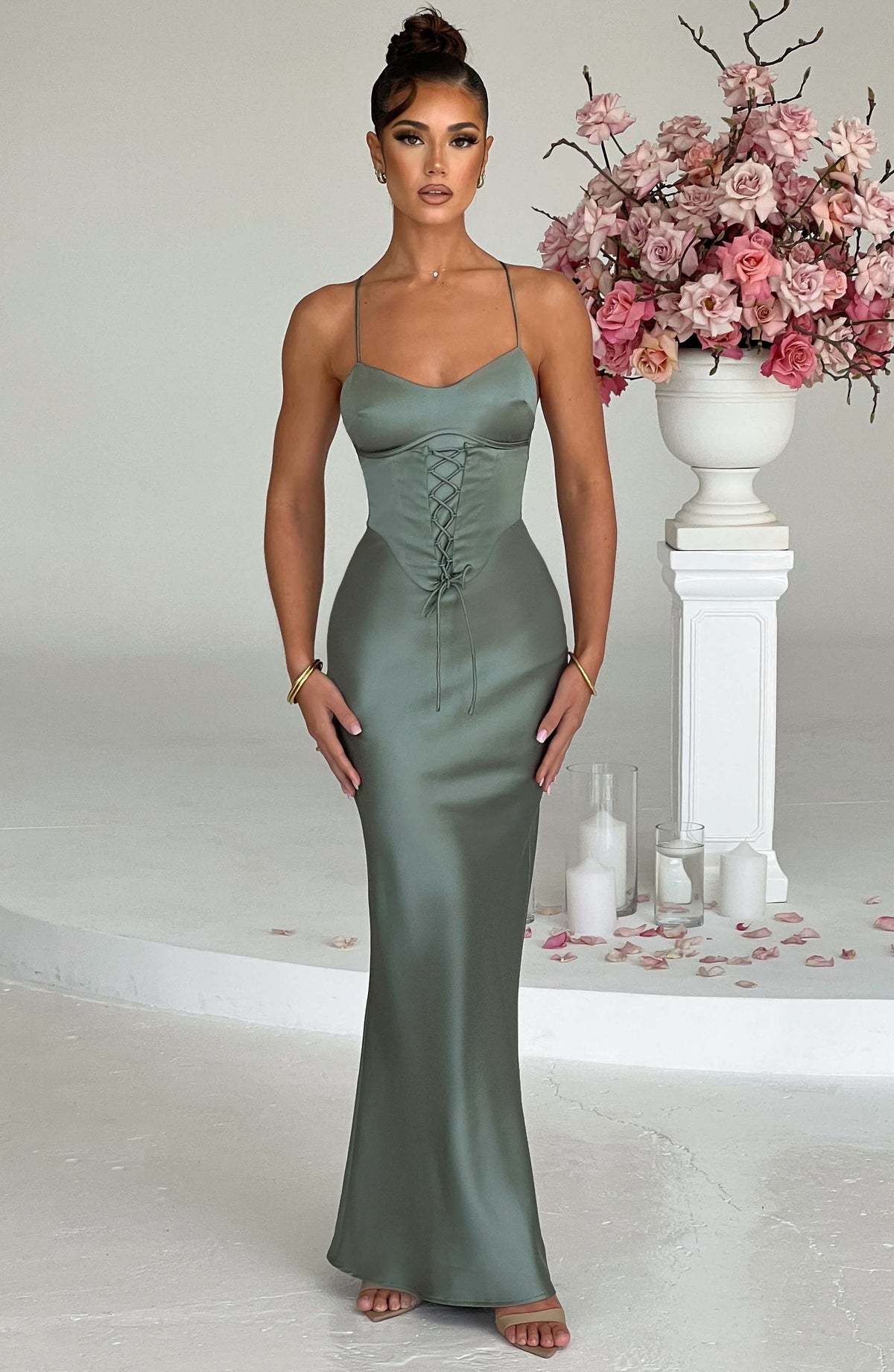 Lillia Maxi Elbise - Adaçayı Yeşili