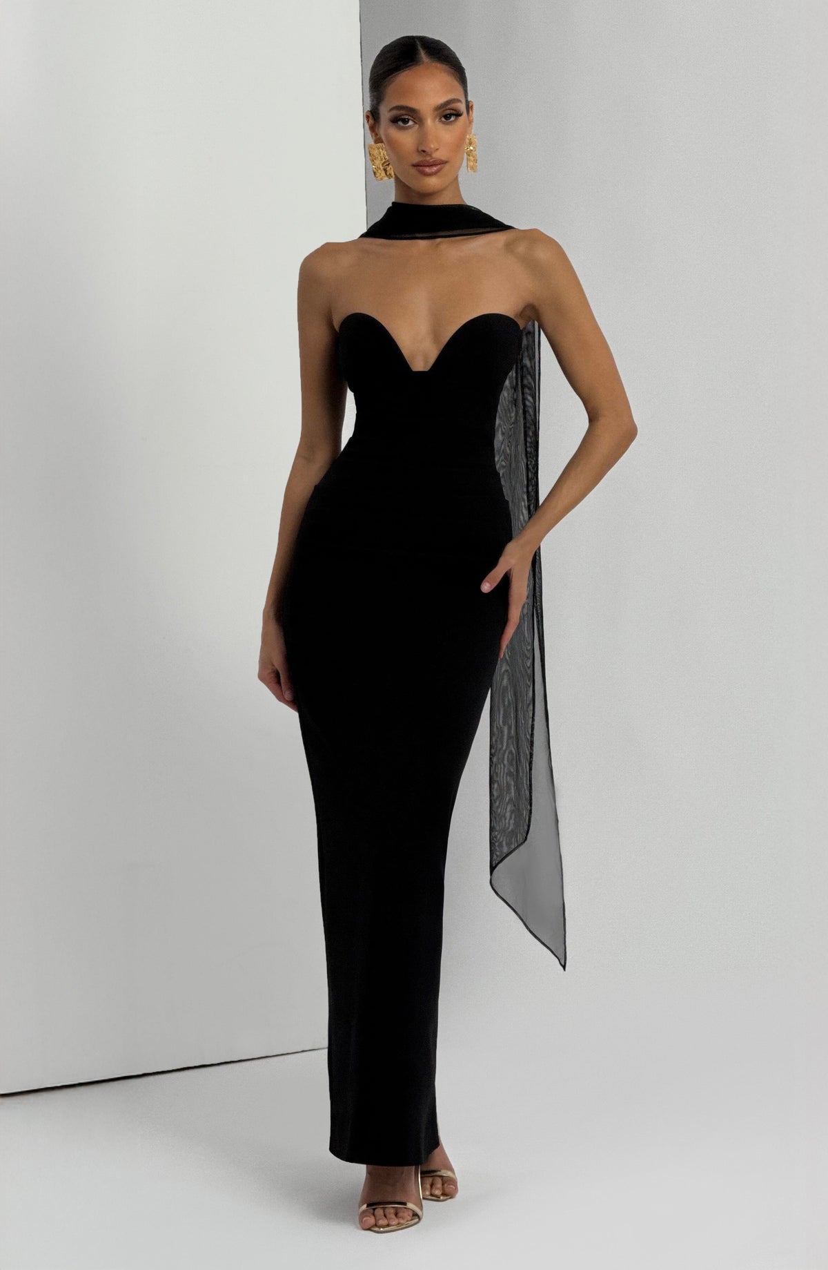 Lindsey Maxi Elbise - Siyah