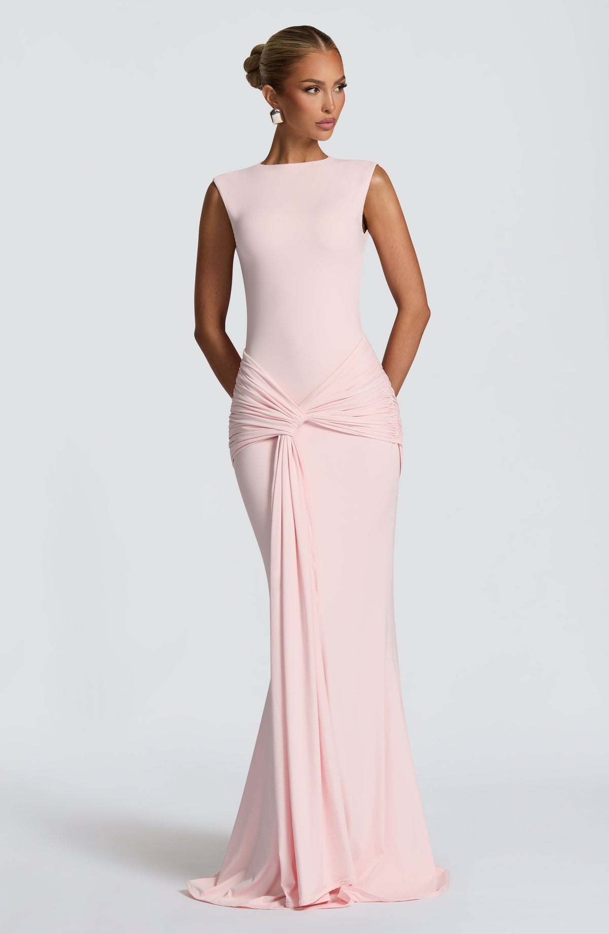 Lorenza Maxi Elbise - Pudra