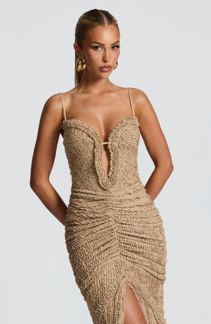 Lysandra Maxi Elbise - Bej