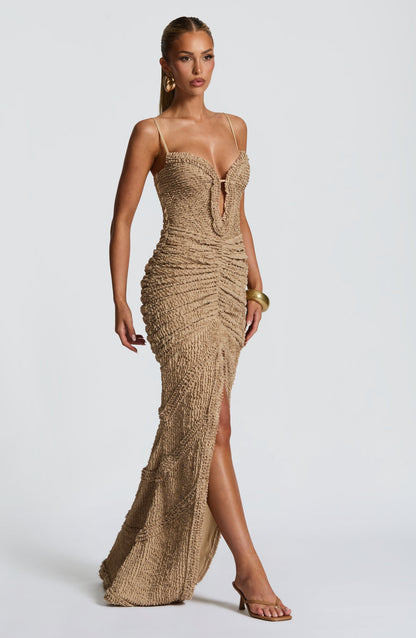 Lysandra Maxi Elbise - Bej