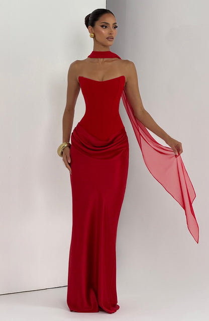 Maggie Maxi Elbise - Kırmızı