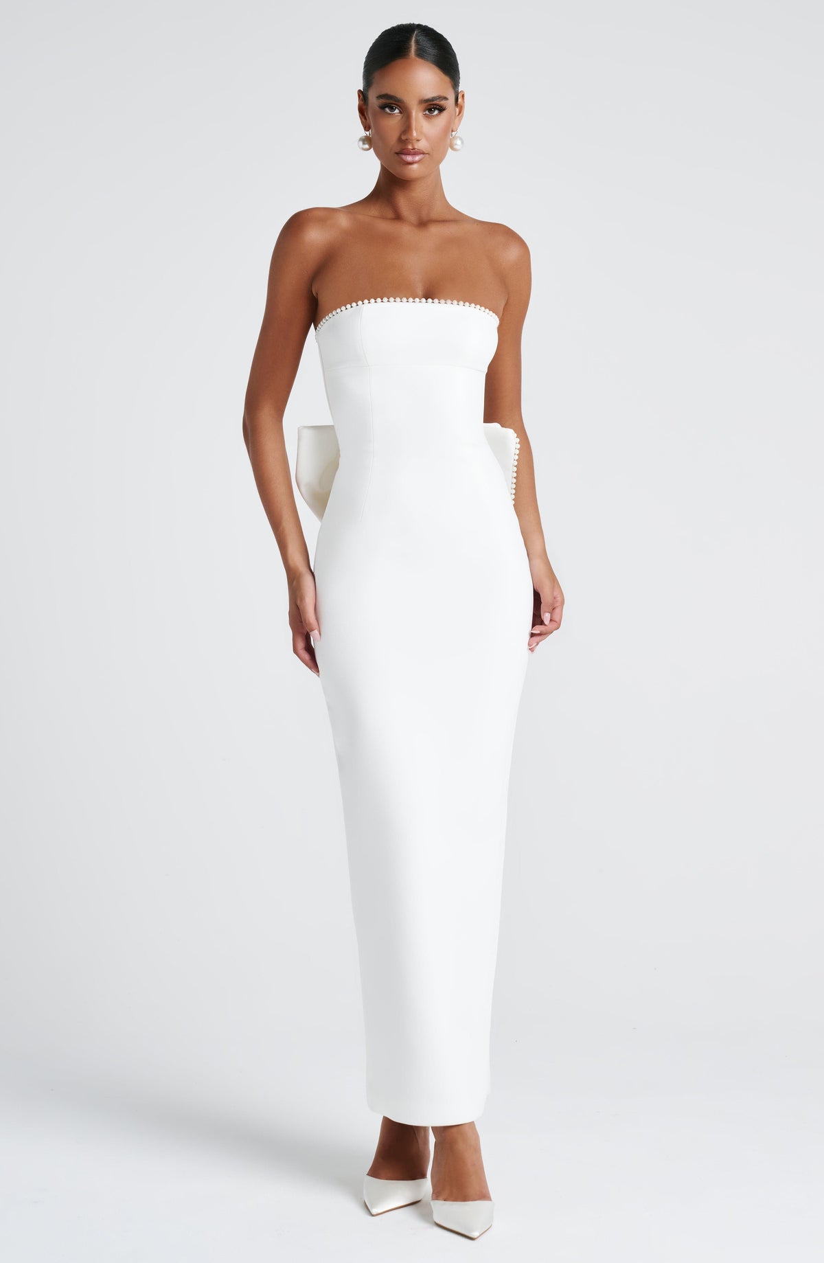 Magnolia Maxi Elbise - Fildişi