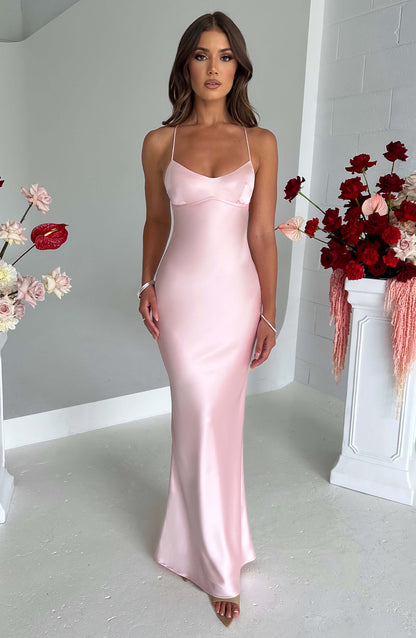 Malika Maxi Elbise - Pudra