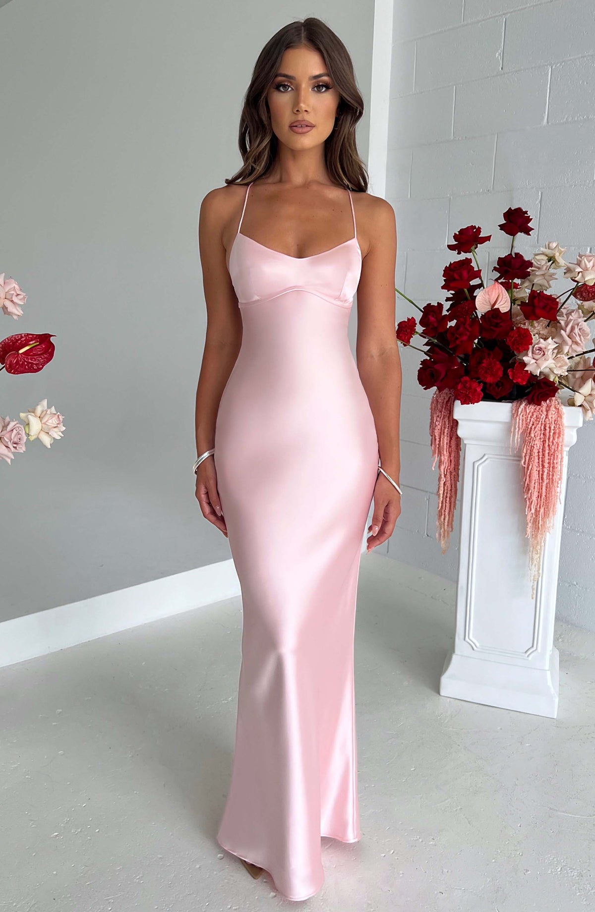 Malika Maxi Elbise - Pudra