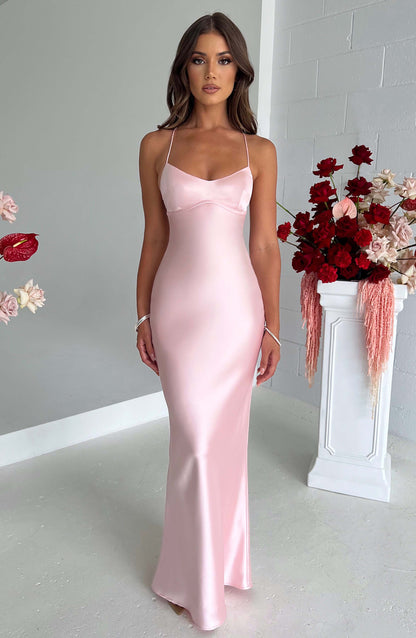 Malika Maxi Elbise - Pudra