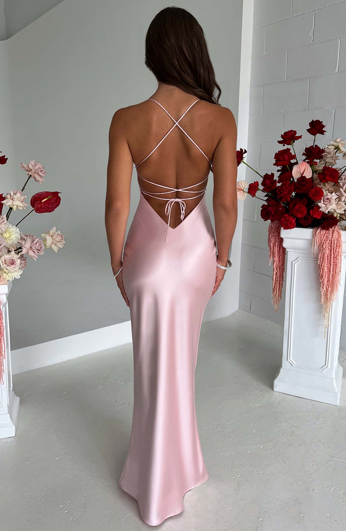 Malika Maxi Elbise - Pudra