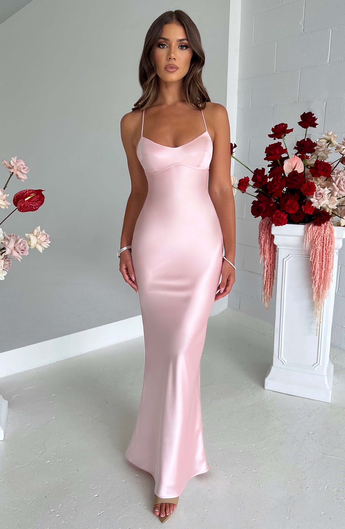 Malika Maxi Elbise - Pudra