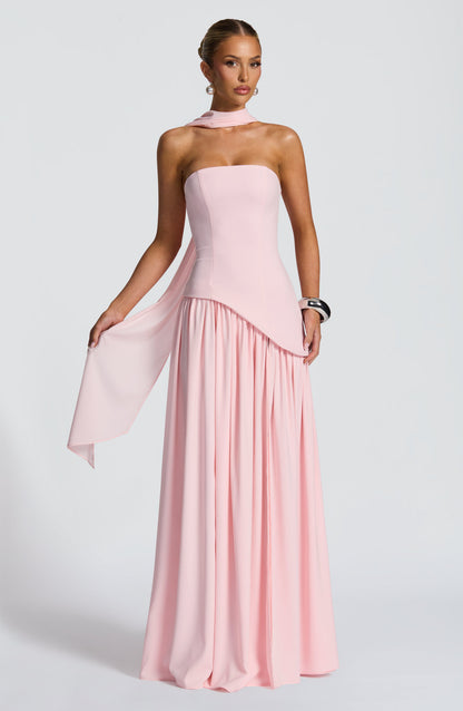 Maliyah Maxi Elbise - Pudra