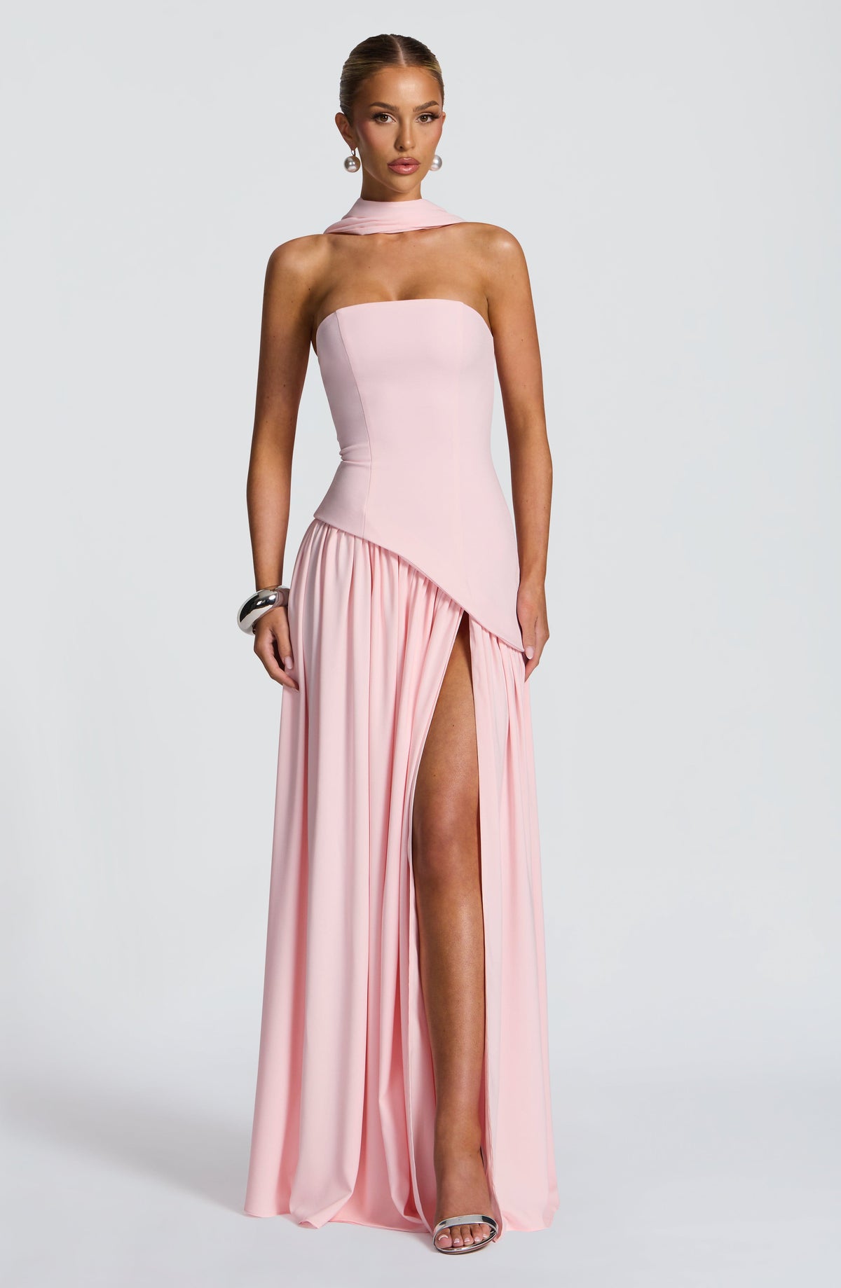 Maliyah Maxi Elbise - Pudra