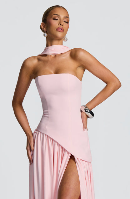 Maliyah Maxi Elbise - Pudra