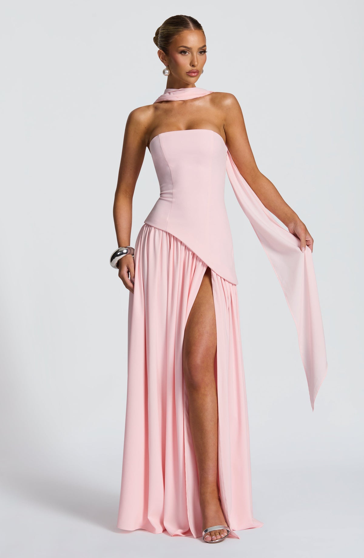 Maliyah Maxi Elbise - Pudra