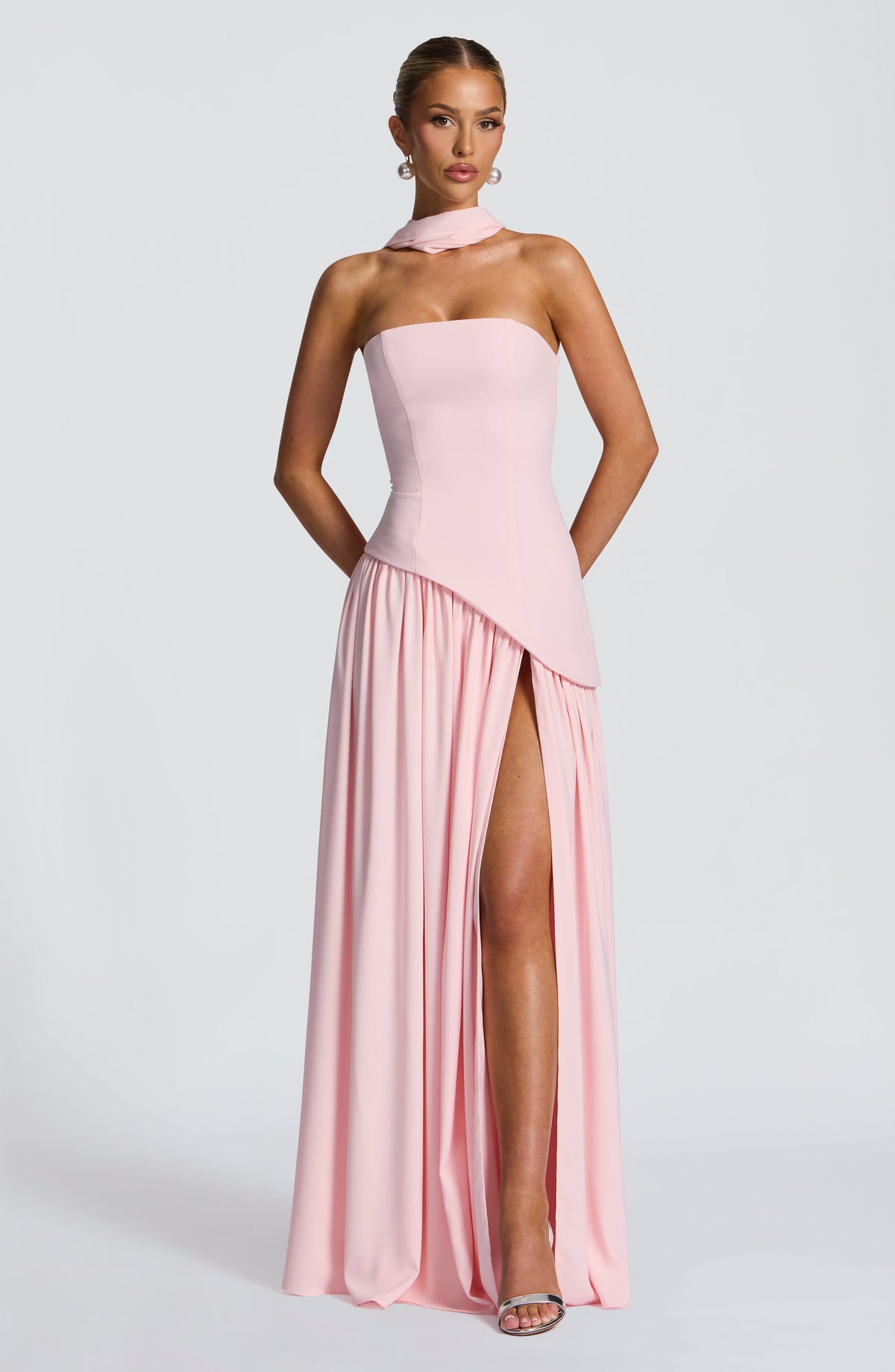 Maliyah Maxi Elbise - Pudra