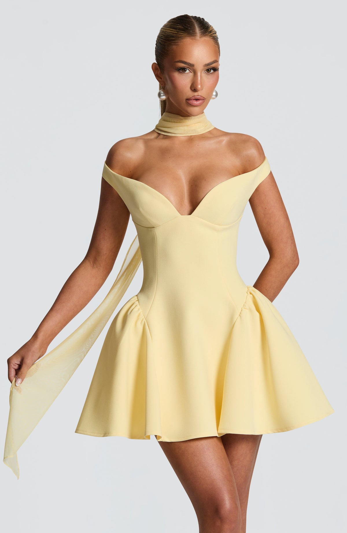 Marla Mini Elbise - Limon Sarısı