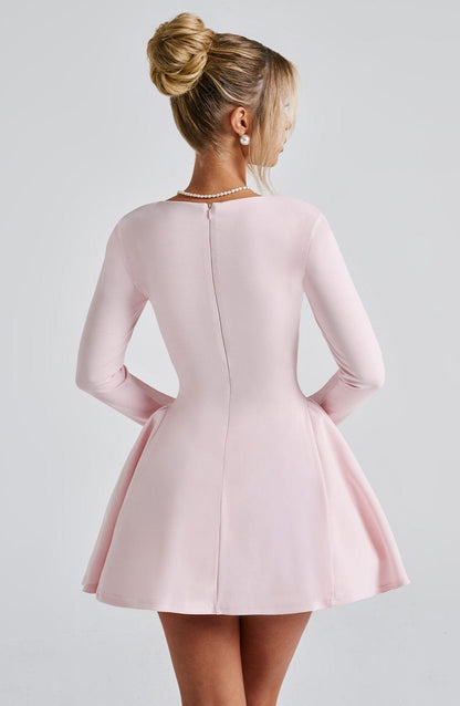 Megan Mini Elbise - Pudra